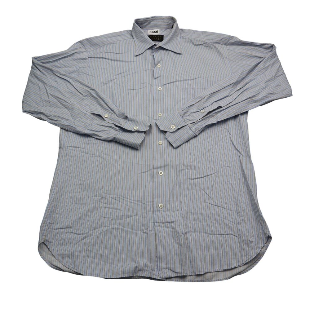 Robert Talbott Shirt Mens Large 16 35 Blue White Stripes Casual Button Up